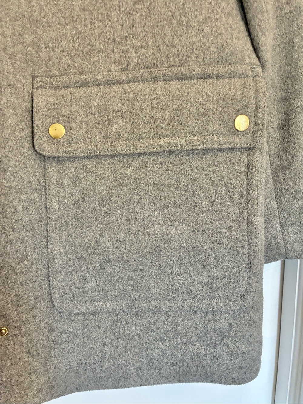 J. CREW Wool Stadium Coat Size 12 Grey Hooded - Picture 4 of 11